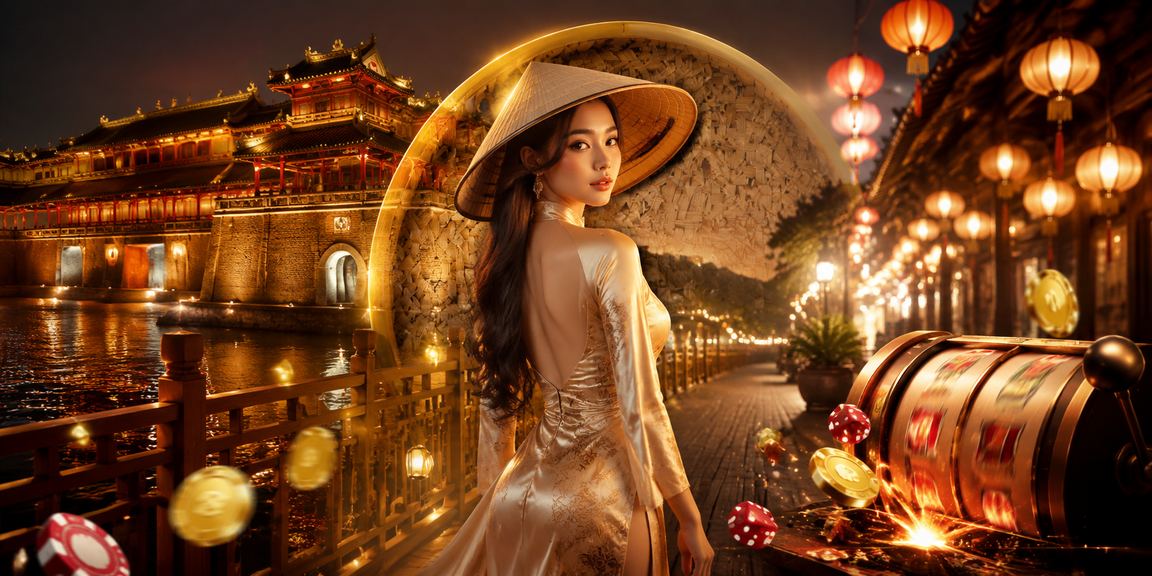 Người dùng Việt Nam đội nón lá tra cứu thông tin cá cược tại Huế
