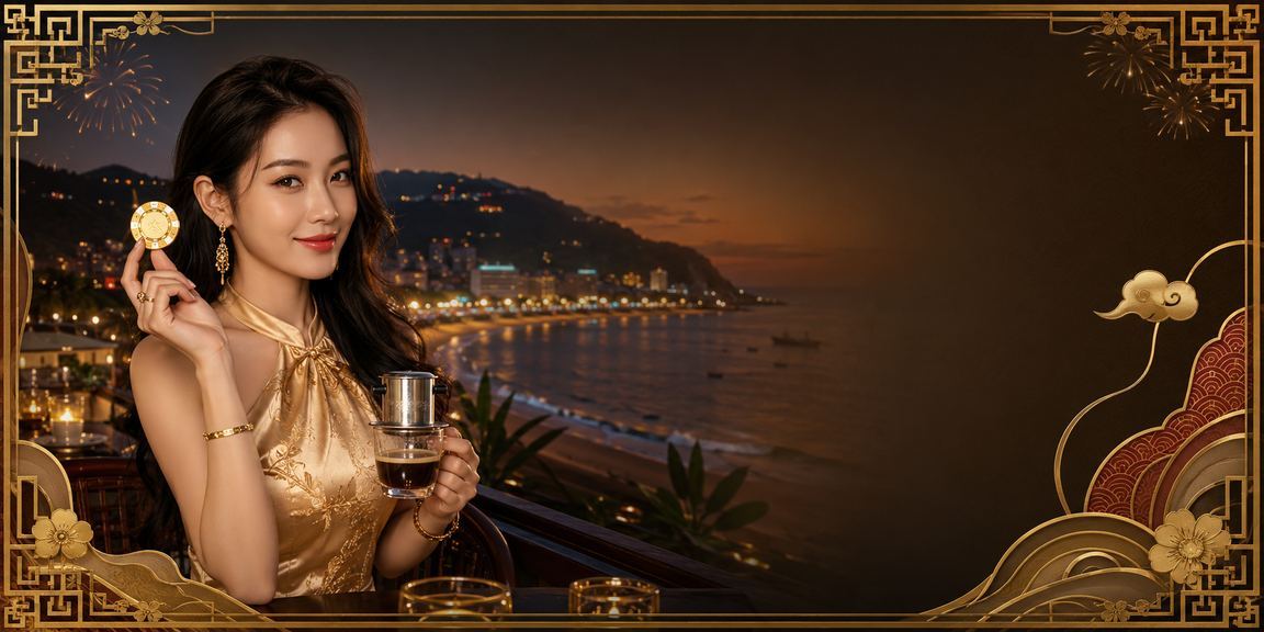 Người chơi VIP tại Vũng Tàu thư giãn với cà phê và theo dõi casino trực tuyến